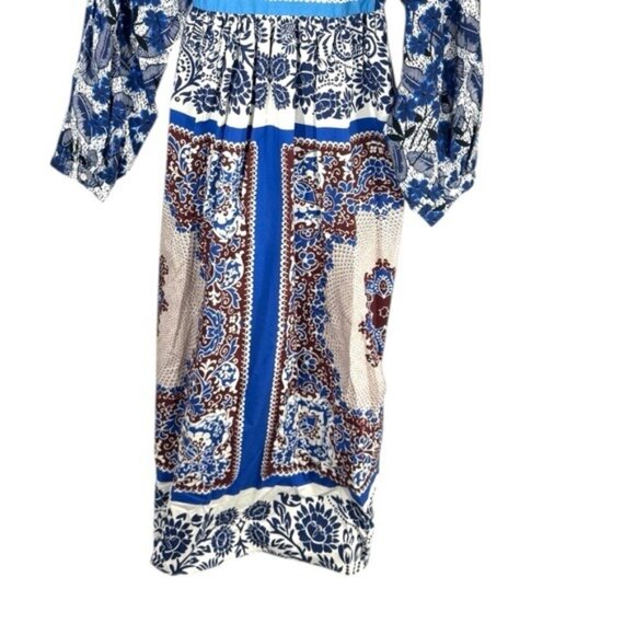 Weekend Max Mara Ghiotto Floral Cotton Midi Dress Size 0 NWT – Long Sleeve - Picture 5 of 9